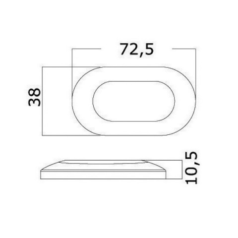 Luce di cortesia inox 6 led 12v luce blu mm.72m5x38 (13.178.03)